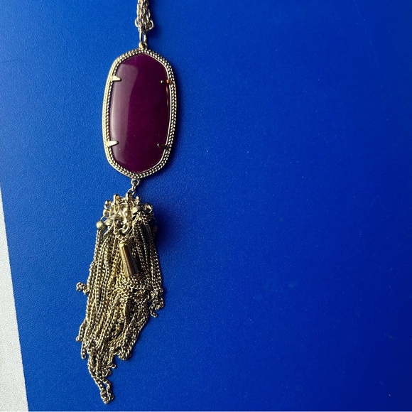 Kendra Scott Rayne Pink Agate Long Tassel Necklace - Picture 6 of 6
